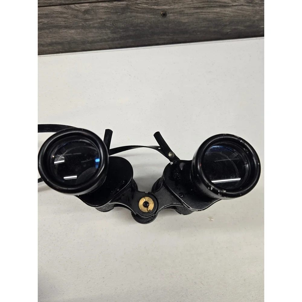 Traq 7x35 Coated Optics Binoculars Model 3001 Black Vintage Field Glasses